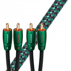 Audioquest Evergreen, 2x RCA Male - 2x RCA Male, 20m, negru-verde