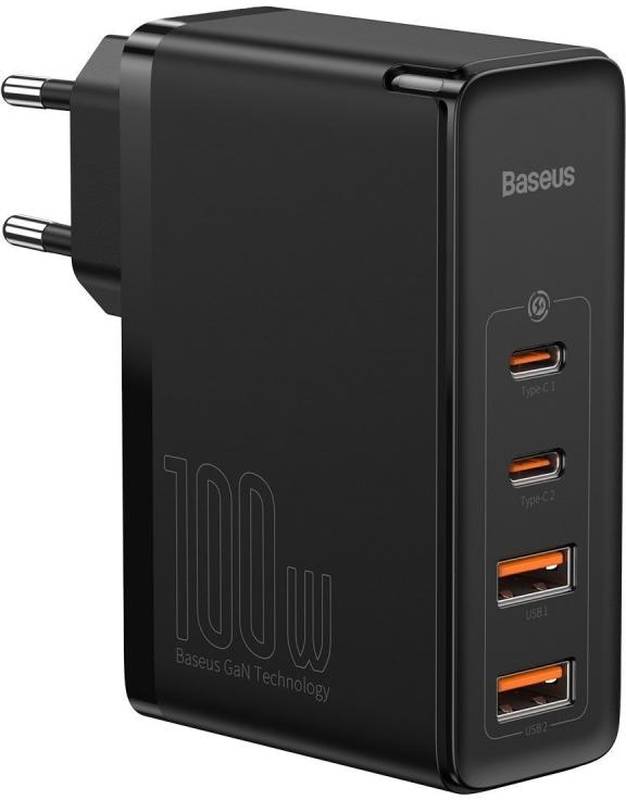 Incarcator retea Baseus Gan2 Pro, Super Quick Charger 100W, 2x USB, 2x USB-C, Black