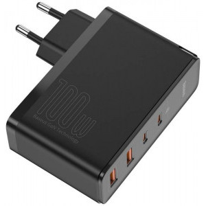 Baseus Gan2 Pro, Super Quick Charger 100W, 2x USB, 2x USB-C, Black