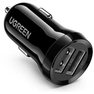 Incarcator auto Ugreen ED018, 2x USB, 24 W, Negru