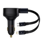 Incarcator auto Baseus Enjoyment, 30W, 1x USB-C, 1x Lightning, Black