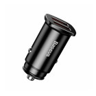 Incarcator auto Baseus Metal, 2x USB, Quick Charge 3.0, 30W, Black