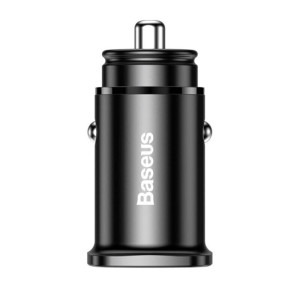 Baseus Square metal, 1x USB, 1x USB-C, 30W, Black