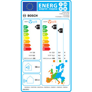 Bosch Climate 6000i, 9000 BTU, Clasa A+++/A++, Wi-Fi Ready, Inverter, i-Clean