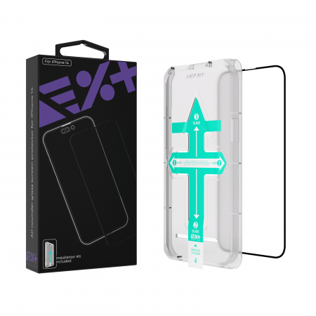 Folie protectie NextOne Tempered Glass All-rounder cu margini negre pentru iPhone 14