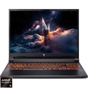 Laptop Acer Gaming 16 Nitro V16 AI ANV16-61, WUXGA IPS 180Hz, Procesor AMD Ryzen™ AI 9 365 (24M Cache, up to 5.0 GHz), 32GB DDR5, 1TB SSD, GeForce RTX 5070 8GB, No OS, Obsidian Black