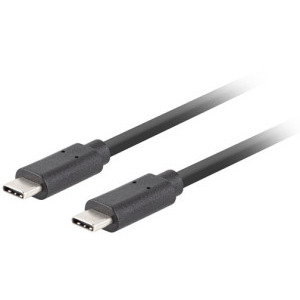 Cablu periferice Lanberg USB-C 3.2 Gen 2 Male la USB-C 3.2 Gen 2 Male, 1.8 m, DP Alt Mode, PD 100 W, Negru