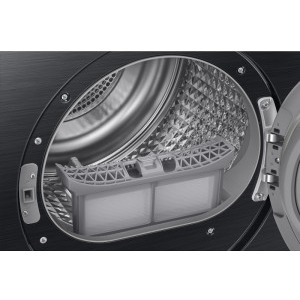 Samsung DV90DB7845GBU4 Bespoke AI, Pompa de caldura, 9 kg, Clasa A, Digital Inverter, Hygiene Care, OptimalDry, AI Dry+, QuickDrive, AI Energy Mode, SmartThings, Iluminare interioara, Negru