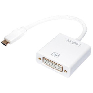 Adaptor Logilink UA0245A 1x USB-C Male - 1x DVI-D DL Female, Alb