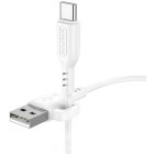 Cablu de date / adaptor Borofone BX91, USB Male la USB-C Male, 1 m, White
