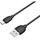 Cablu de date / adaptor Borofone BX19, USB Male la microUSB Male, 1 m, Black