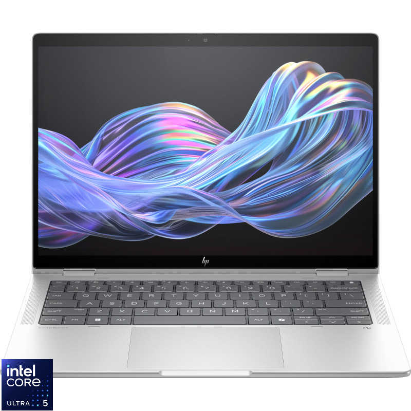 Laptop HP 14'' EliteBook X Flip G1i 14, WUXGA IPS Touch, Procesor Intel® Core™ Ultra 5 226V (8M Cache, up to 4.50 GHz), 16GB LPDDR5X, 1TB SSD, Intel Arc 130V, Win 11 Pro, Glacier Silver