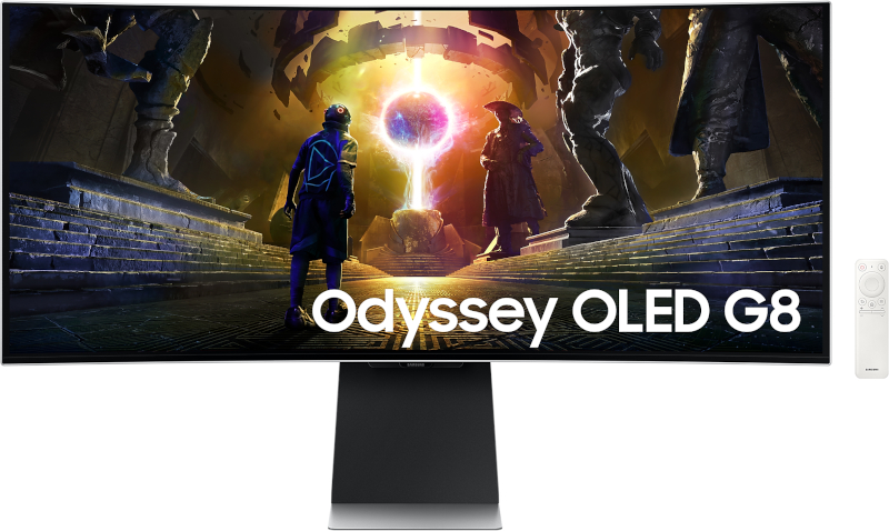 Monitor LED Samsung Gaming Odyssey G8 G85SD LS34DG850SUXDU Curbat 34 inch UWQHD QD-OLED 0.03 ms 175 Hz HDR FreeSync Premium Pro