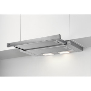 Hota incorporabila AEG telescopica DPB3632S, Putere de absorbtie 410 m3/h, 1 motor, 60 cm, Inox