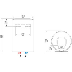 Ariston electric Lydos R 50L, 1800W, rezervor emailat cu Titan