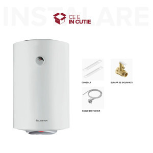 Ariston termoelectric PRO R 200 VTS EVO EU, 2000 W, 200 l, serpentina pe partea stanga, izlolatie termica poliuriten, reglare mecanica exterioara, supapa siguranta, protectie electrica IPX6