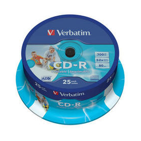 Mediu stocare Verbatim CD-R 700MB 52x AZO Wide Inkjet Printable 25 bucati