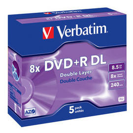 Mediu stocare Verbatim DVD+R 8.5GB Double Layer 8x Matt Silver jewel case 5 buc
