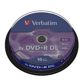 Mediu stocare Verbatim DVD+R 8.5GB Double Layer 8x Matt Silver spindle 10 buc