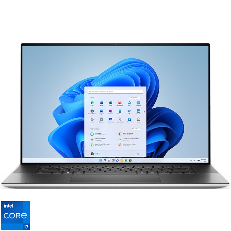 Ultrabook DELL 17'' XPS 17 9730, UHD+ InfinityEdge Touch, Procesor Intel® Core™ i7-13700H (24M Cache, up to 5.00 GHz), 32GB DDR5, 1TB SSD, GeForce RTX 4050 6GB, Win 11 Pro, Platinum Silver, 3Yr BOS