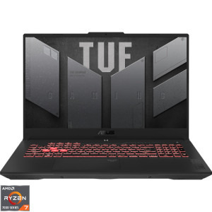 Laptop ASUS Gaming 17.3 TUF A17 FA707NUG, FHD 144Hz, Procesor AMD Ryzen™ 7 7445HS (16M Cache, up to 4.7 GHz), 16GB DDR5, 1TB SSD, GeForce RTX 4050 6GB, No OS, Mecha Gray