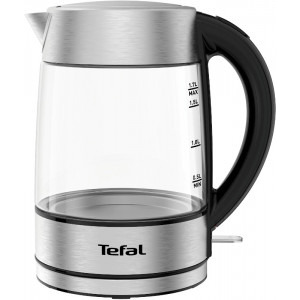 Fierbator Tefal Glass KI772D38, 2200W, 1.7L, Argintiu/Negru