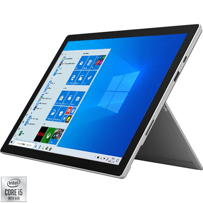 Ultrabook Microsoft 12.3'' Surface Pro 7, PixelSense Touch, Procesor Intel® Core™ i5-1035G4 (6M Cache, up to 3.70 GHz), 8GB DDR4X, 256GB SSD, Intel Iris Plus, Win 10 Home, Platinum