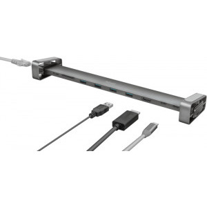 Trust Dalyx Aluminium 10-in-1, 60W, HDMI, LAN, Card reader, 2x USB-C, 4x USB-A