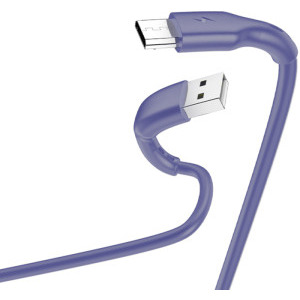 Lamtech USB Male la microUSB Male, 2.1A 1 m, Blue