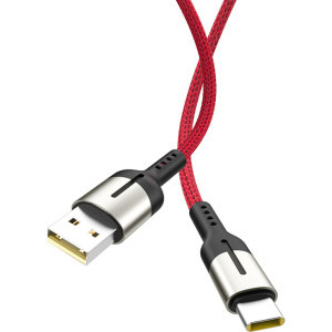 Lamtech USB Male la USB-C Male, 1.2 m, Red, amperaj maxim suportat 5A