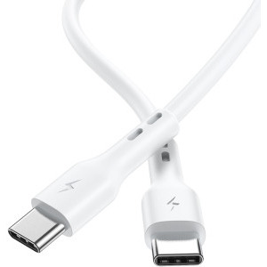 Lamtech USB-C Male la USB-C Male, 100W 1 m, White, amperaj maxim suportat 5A