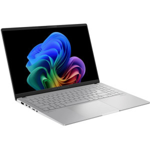 ASUS 15.6'' Vivobook S 15 OLED S5507QA, 3K 120Hz, Procesor Qualcomm Snapdragon X Elite X1E-78-100, 32GB LPDDR5X, 1TB SSD, Qualcomm Adreno, Win 11 Pro, Cool Silver