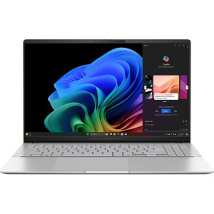 ASUS 15.6'' Vivobook S 15 OLED S5507QA, 3K 120Hz, Procesor Qualcomm Snapdragon X Elite X1E-78-100, 16GB LPDDR5X, 1TB SSD, Qualcomm Adreno, Win 11 Pro, Cool Silver