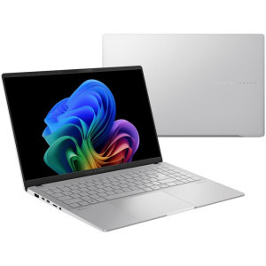 ASUS 15.6'' Vivobook S 15 OLED S5507QA, 3K 120Hz, Procesor Qualcomm Snapdragon X Elite X1E-78-100, 16GB LPDDR5X, 1TB SSD, Qualcomm Adreno, Win 11 Pro, Cool Silver