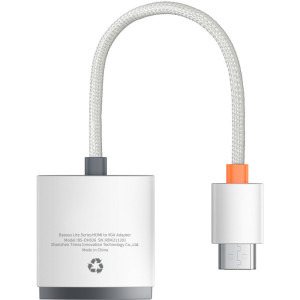 Baseus Lite, 1x HDMI Male - 1x VGA Female, 0.2 m, alb