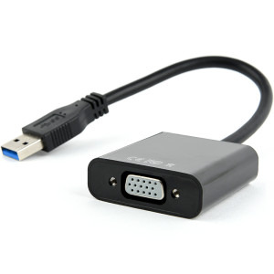 Gembird 1x USB 3.0 Male - 1x VGA Female, 0.15 m, negru