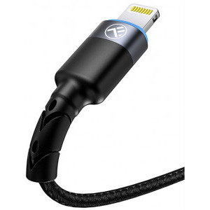 Tellur USB Male la Lightning Male, Led, Nailon, 1.2 m, Black, amperaj maxim suportat 3A