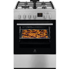 Aragaz Electrolux LKK660220X, Mixt, 4 arzatoare, Aprindere integrata, Sistem de siguranta, SteamBake, AirFry, Timer, Grill, Clasa A, 60 cm, Inox