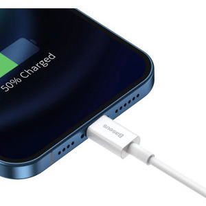 Baseus Superior Series CALYS-02, USB Male la Lightning Male, 0.25 m, White
