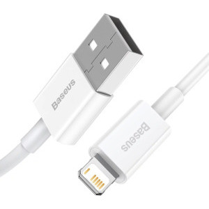 Baseus Superior Series CALYS-02, USB Male la Lightning Male, 0.25 m, White