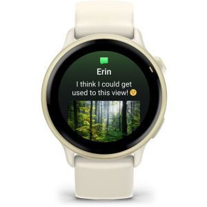 Garmin Vivoactive 6, GPS 42mm Lunar Gold, curea Bone