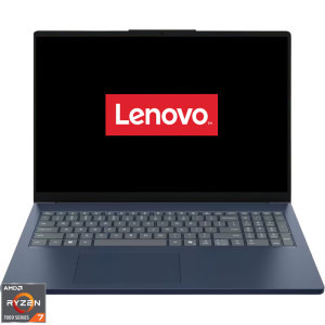 Laptop Lenovo 16 IdeaPad Slim 3 16ARP10, WUXGA IPS, Procesor AMD Ryzen™ 7 7735HS (16M Cache, up to 4.75 GHz), 24GB DDR5, 1TB SSD, AMD Radeon 680M, No OS, Cosmic Blue