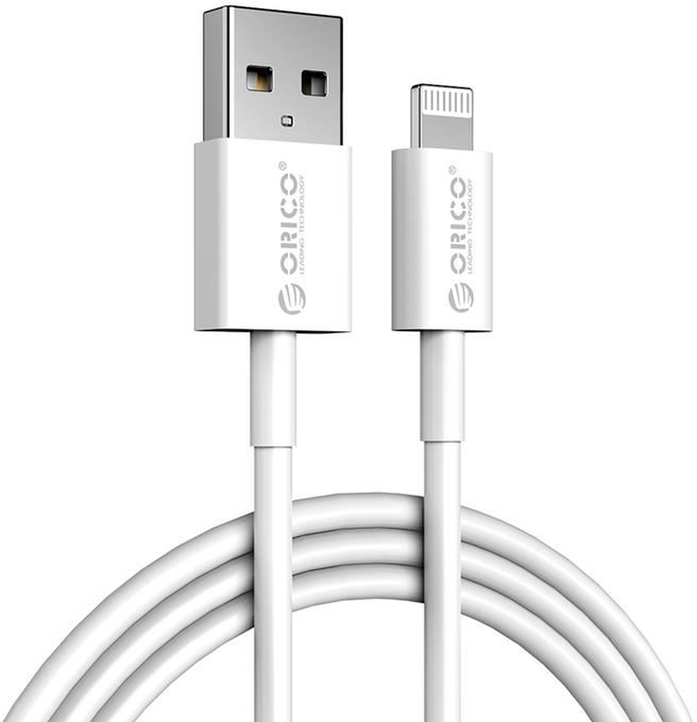 Cablu de date / adaptor Orico AL01-10, USB Male la Lightning Male, 1 m, White