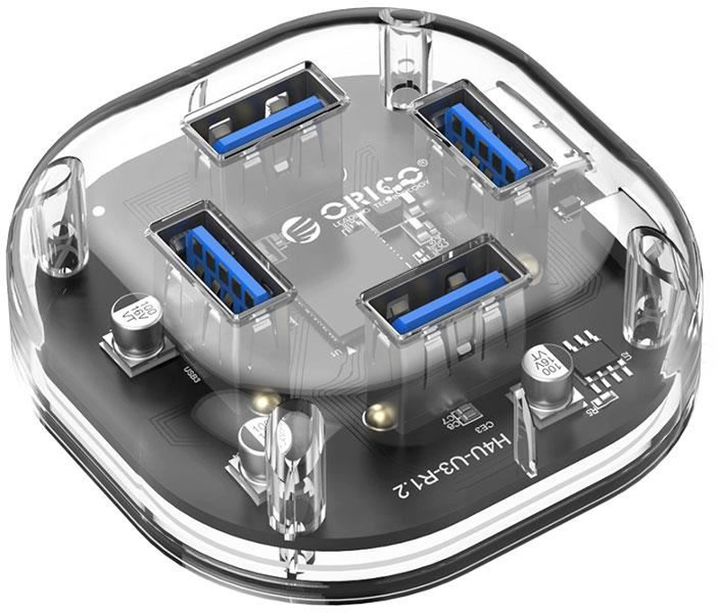 Hub USB Orico H4U-U3 USB 3.0, transparent