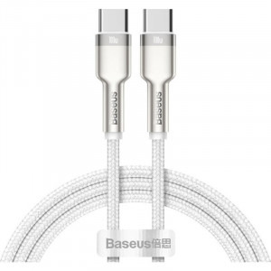 Cablu de date / adaptor Baseus Cafule CATJK-C02, USB-C Male la USB-C Male, 1 m, White
