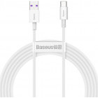 Cablu de date / adaptor Baseus Superior Series CATYS-A02, USB Male la USB-C Male, 2 m, White, amperaj maxim suportat 6A