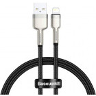 Cablu de date / adaptor Baseus Cafule Metal CALJK-01, USB Male la Lightning Male, 0.25 m, Black