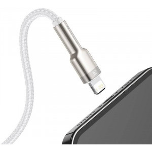 Baseus Cafule Metal CALJK-A02, USB Male la Lightning Male, 1 m, White