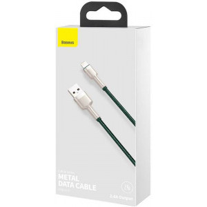 Baseus Cafule Metal, CALJK-A06, USB Male la Lightning Male, 1 m, Green