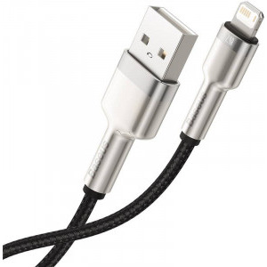 Baseus Cafule Metal CALJK-B01, USB Male la Lightning Male, 2 m, Black